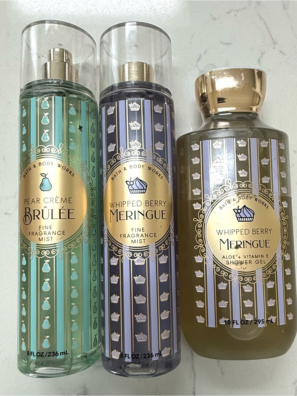 Bath & Body Works Whipped Berry Meringue & Pear Crème Brûlée Fragrance Duo